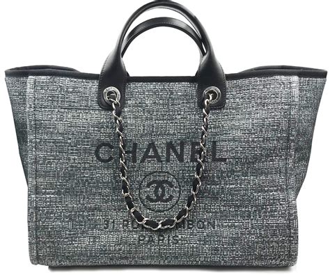 chanel black deauville|chanel canvas tote deauville.